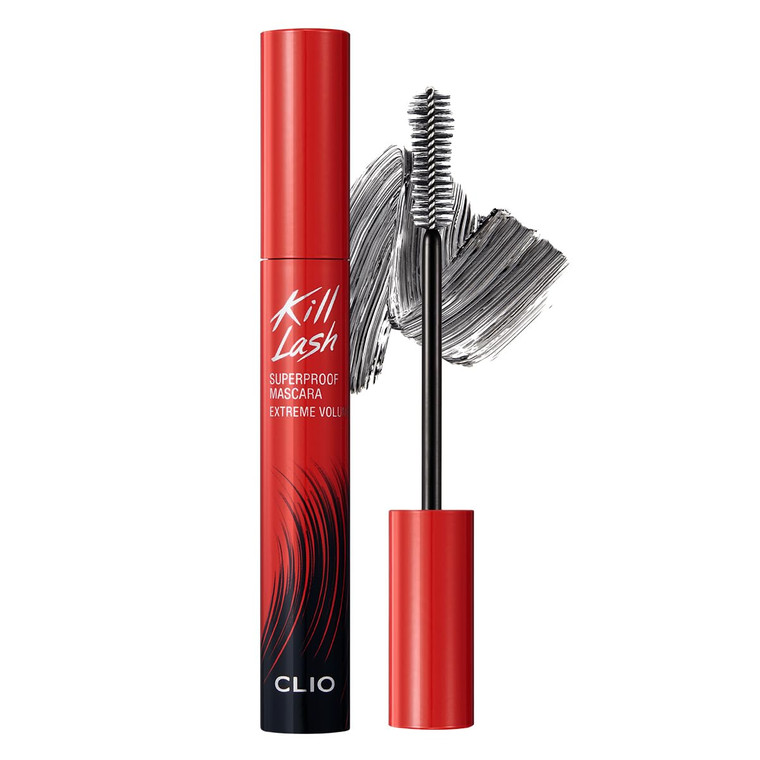 CLIO Kill Lash Superproof Mascara, Washable Tubing Mascara Black, Voluminous Eyelash, Long-Lasting, Clump & Smudge-Free, Vegan Formula for Sensitive
