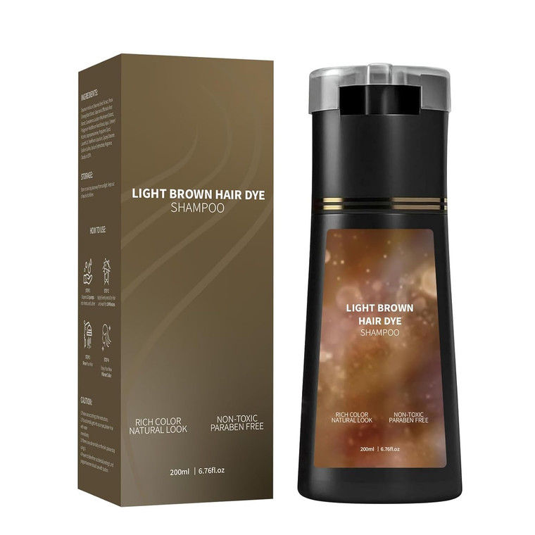 Bupposes Hair Dye Shampoo, Natural Hair Color Shampoo for Gray and White Coverage, Suitable for Women & Men (200ml/black)