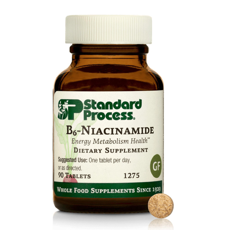 Standard Process B6-Niacinamide - Support Energy Metabolism & Heart Health - Aids Digestive & Blood Circulatory Systems - Gluten-Free, Non-Dairy & No