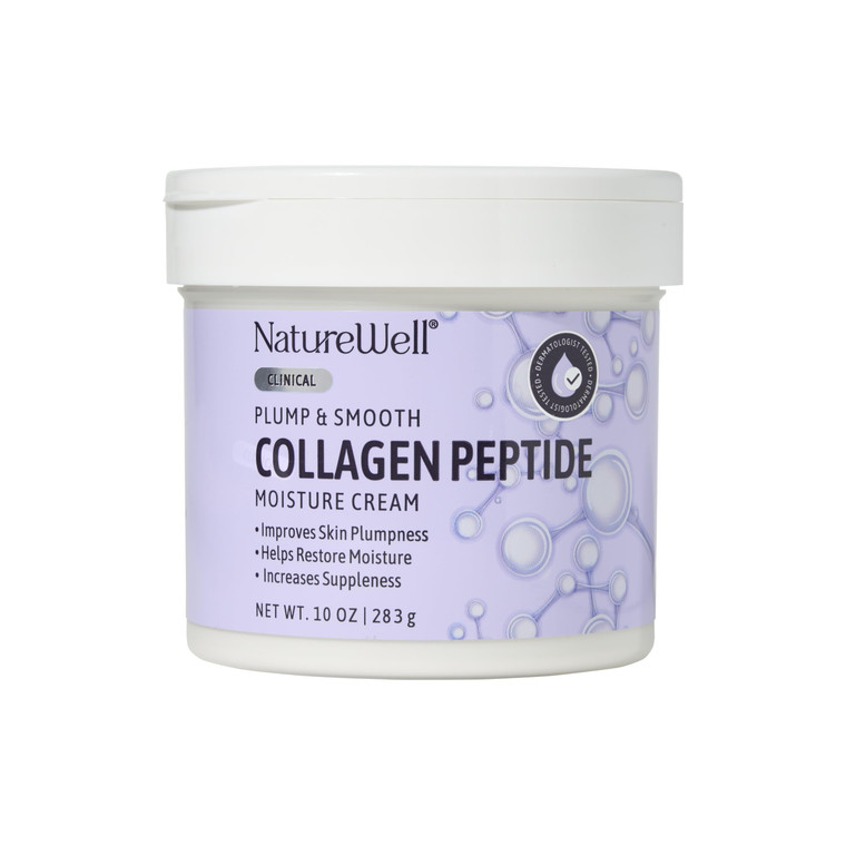 NATURE WELL Clinical Collagen Peptide Intense Moisture Cream for Face, Neck, & Body, Anti-Aging, Hydrates, Plumps, Restores Moisture, & Increases Sup