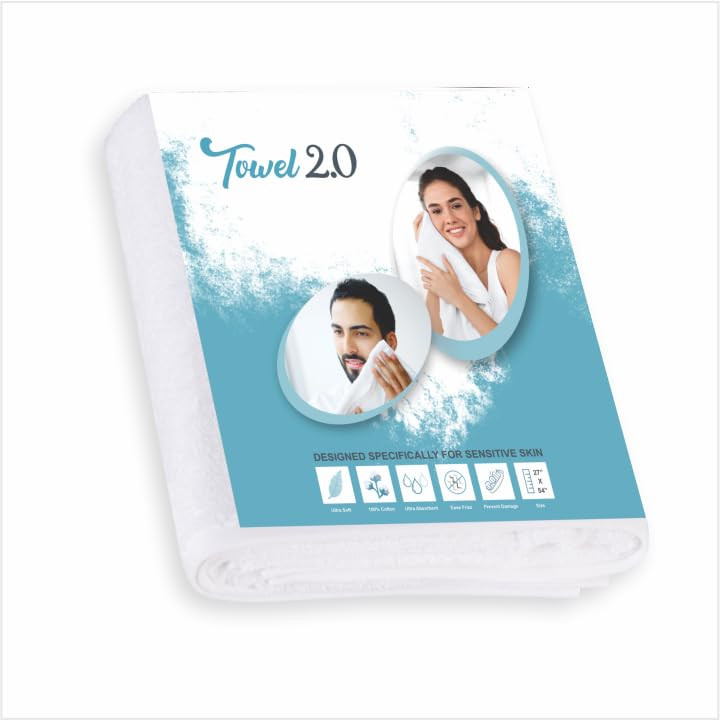 Towel 2.0 by Dr. Organizer  Ultimate Two-Sided Haircare & Skin-Friendly Towel  Patented Design for Frizz, Sensitive Skin, Rosacea & Tattoo Care  A