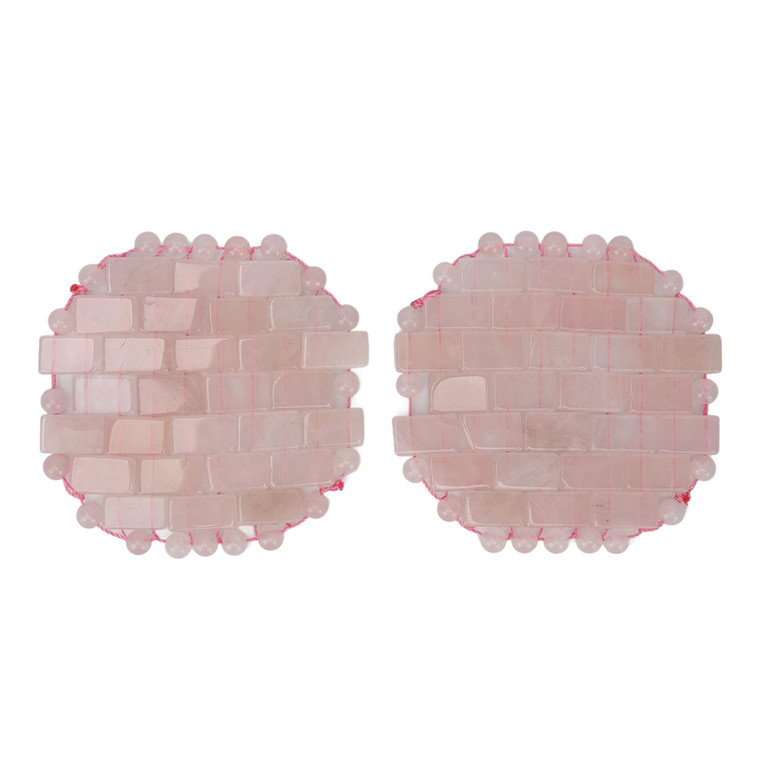 2pcs Jade Eye Mask, Rose Quartz Jadestone Eye Pad, Jade Stone Sleep Eye Pad to Eliminate Wrinkles, Puffiness & Irritation (Reusable)