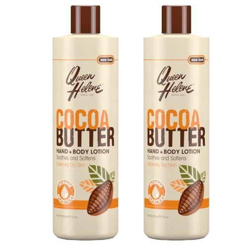 Queen Helene Cocoa Butter Hand & Body Lotion  Deep Moisture Formula that Softens, Smooths & Revives Dry Skin | 16 oz | Pack of 2