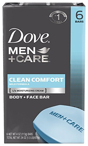 Dove Men+Care Body Soap and Face Bar to Hydrate Skin Clean Comfort More Moisturizing Than Bar Soap 3.75 oz 6 Bars