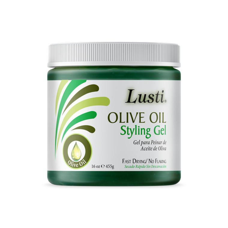 Lusti Organics Olive oil Styling Gel, Fast drying, No Flaking, 16 Oz