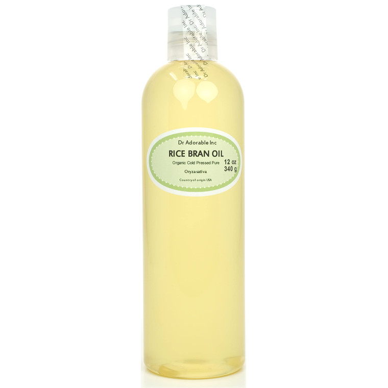 Dr Adorable - 12 oz - Rice Bran Oil - 100% Pure Natural Premium Organic Cold Pressed