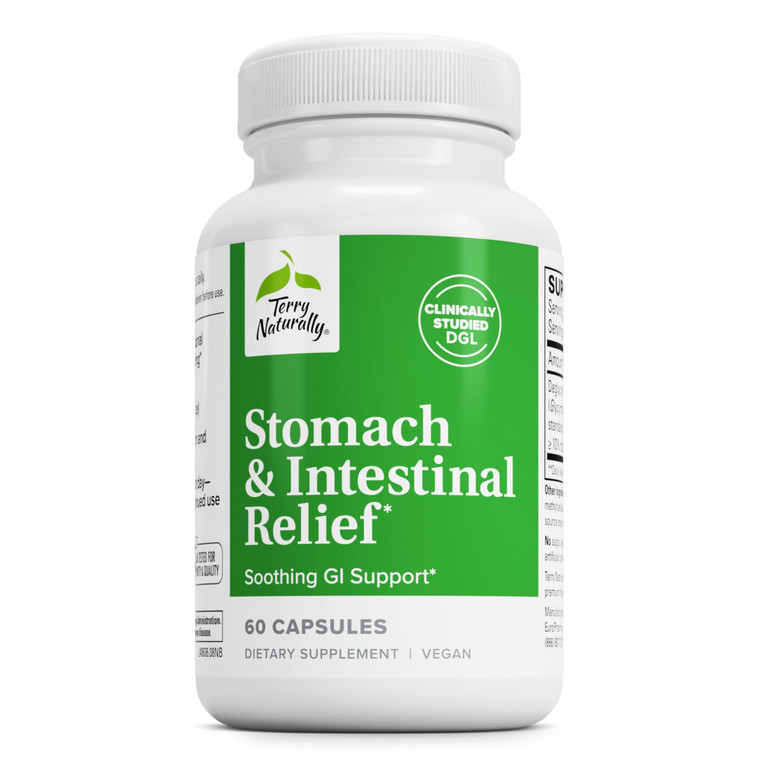 Terry Naturally Stomach & Intestinal Relief - Supplement to Aid Digestive Health & Intestinal Lining - Aids Against Occasional Digestive Discomfort t