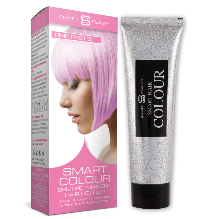 Smart Beauty Pink Hair Dye Semi-Permanent, Pastel Pink Hair Dye Perfect for Light Blonde, with Non-Drip Pre Mixed Formulation with Hair Conditioning