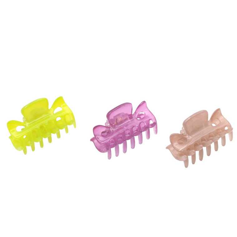 Parcelona French Classic Very Small 1 1/2" Claw Clips with Tight Spring Set of 3 Girls Hair Jaw Claw Clips Durable Styling Women Hair Accessories, Ma