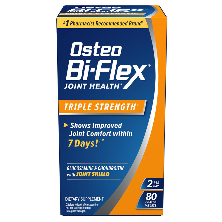 Osteo Bi-Flex Triple Strength, Glucosamine Chondroitin with Vitamin C Joint Health Supplement, Coated Tablets, 80 Count