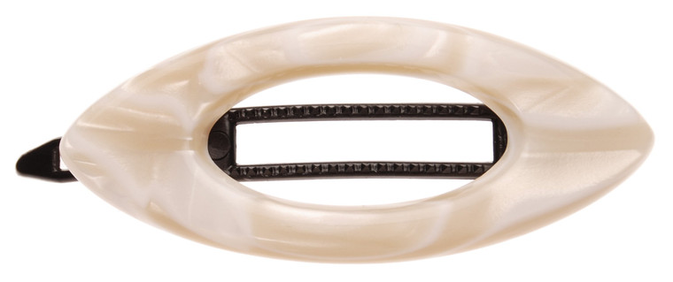 France Luxe Mini Cutout Oval on Plastic Tige Boule Barrette - Alba