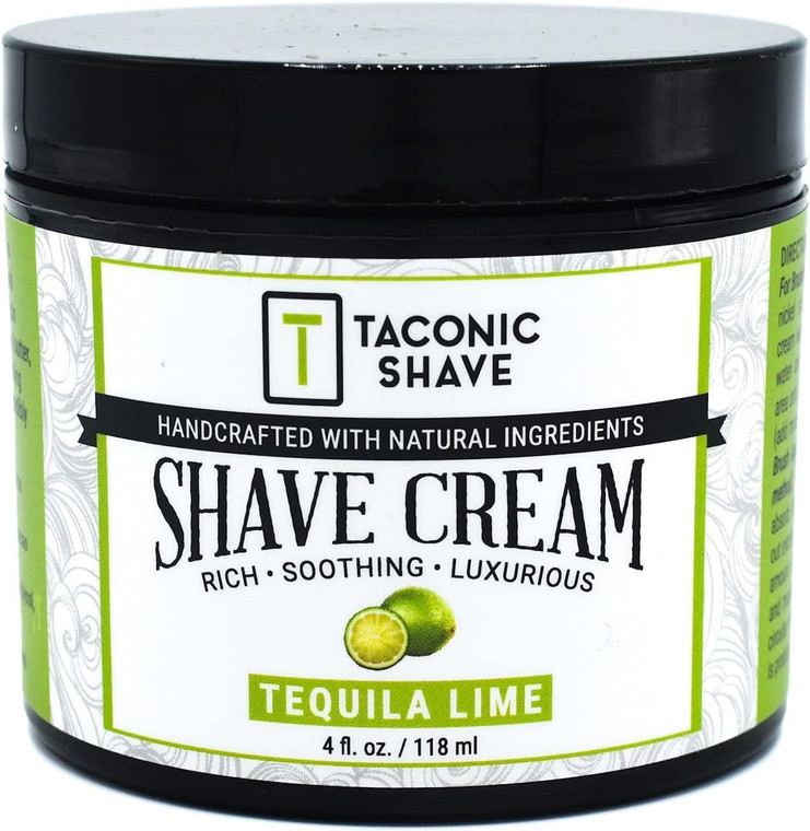 Taconic Shave Cream  Highly Concentrated Shaving Cream for Men and Women  4 oz. Moisturizing Shaving Cream Tub with Skin Soothing Ingredients  Teq