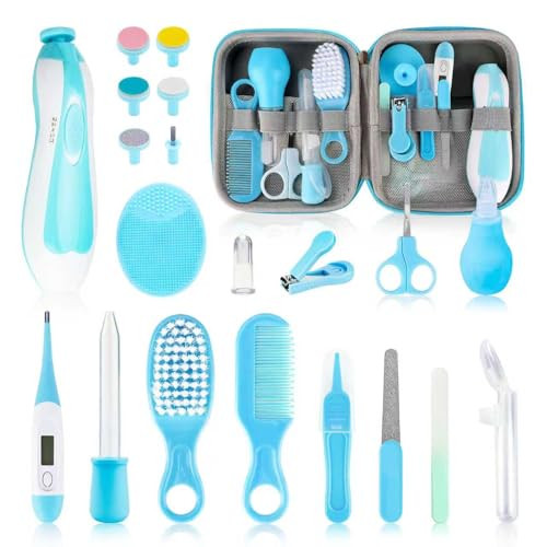 Baby Healthcare and Grooming Kit, 21pcs Baby Electric Nail Trimmer Set Newborn Nursery Health Care Set for Newborn Infant Toddlers Baby Boys Girls Ki