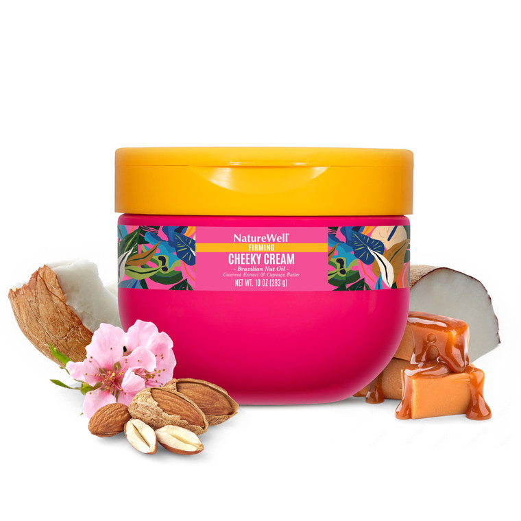 NATURE WELL Ultra-Rich Firming & Tightening Cheeky Body Cream, Promotes Deep Hydration, Fast Absorbing, Scents of Pistachio Cream, Almond Blossom, Br