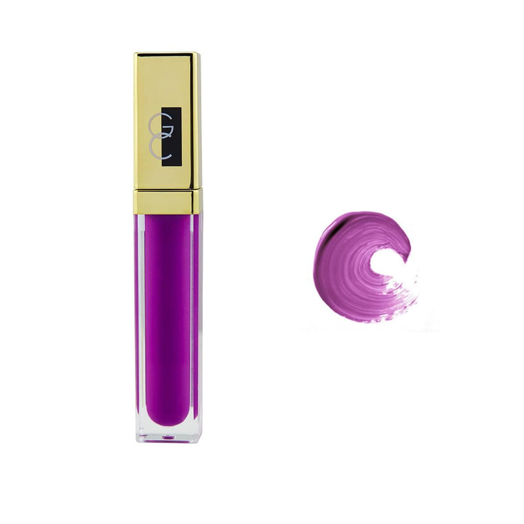 Gerard Cosmetics Color Your Smile Lip Gloss Wild Orchid, Super Pigmented Purple Lip Gloss with LED Light and Mirror, Shiny Finish, Hydrating Liquid L