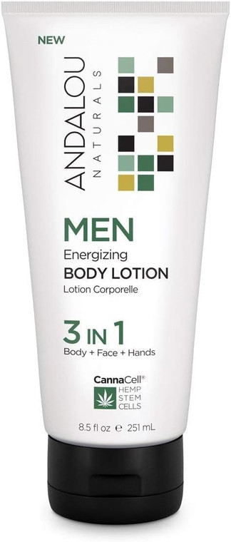 Andalou Naturals CannaCell MEN Energizing Body Lotion, 8.5 Ounce