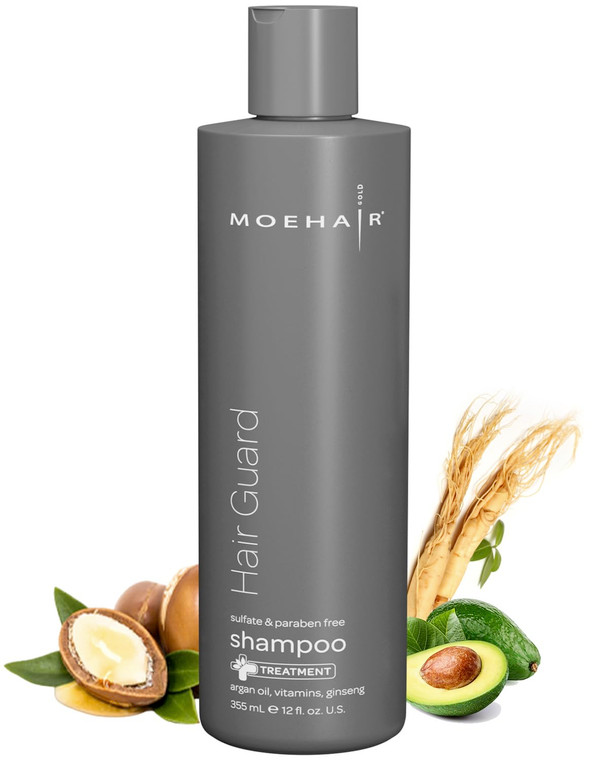 MOEHAIR Hair Guard Shampoo | Stimulates Hair Follicles | Thickens and Volumizes | Infused with Argan Oil, Ginseng & Vitamins | Paraben & Sulfate Free