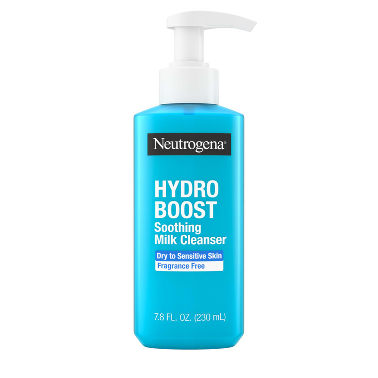 Neutrogena Hydro Boost Face Wash Soothing Milk Cleanser, Fragrance Free Hydrating Facial Cleanser With Hyaluronic Acid, Sensitive Skin Face Wash & Ma