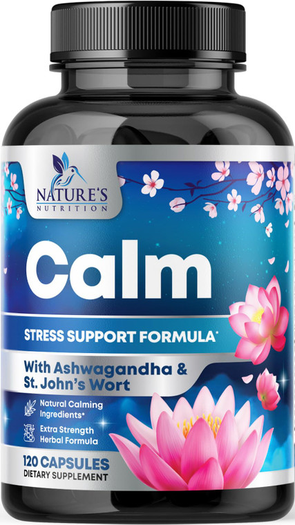 Stress Support Supplement - Extra Strength Ashwagandha, GABA, Magnesium, L-Theanine for Relief - Supports Mood & Focus - Naturally Calm, Unwind & Rel