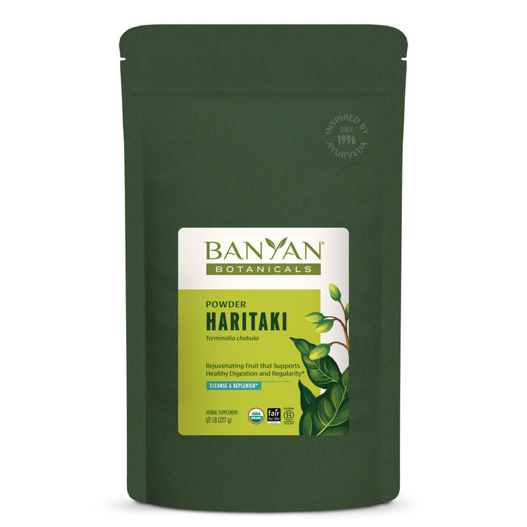Banyan Botanicals Haritaki Powder  Organic Terminalia Chebula  Ayurvedic Digestion Supplement that Supports Gentle Cleansing*  ½ lb.  Non-GMO Sus