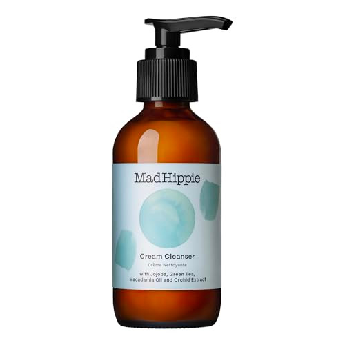 Mad Hippie Cream Cleanser  Gentle Formula with Hyaluronic Acid, Jojoba Oil & Green Tea, Skin Barrier Protection, 4 Oz Ea