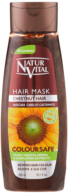 Colouring Hair Mask - Repairs and Colours - 300 Ml/Natural & Organic. (Chestnut Hair)