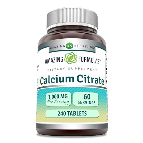 Amazing Formulas Calcium Citrate 1000 Mg | Tablets Supplement | Non-GMO | Gluten-Free | Made in USA (1 Pack | 240 Count)