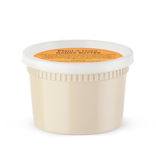 Plant Guru Raw Mango Butter 16 oz. / 1 lb. - 100% Pure Natural Unrefined - Great for Skin, and Hair Growth. DIY Soap Making, Body Butters, Lotions an