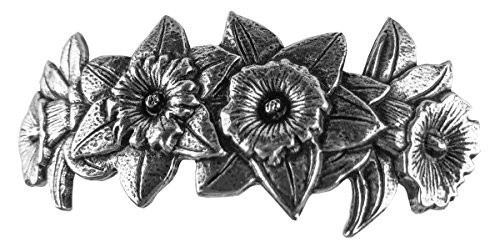 Daffodil Hair Clip, Hand Crafted Metal Barrette Made in the USA with a Large 80mm Clip by Oberon Design