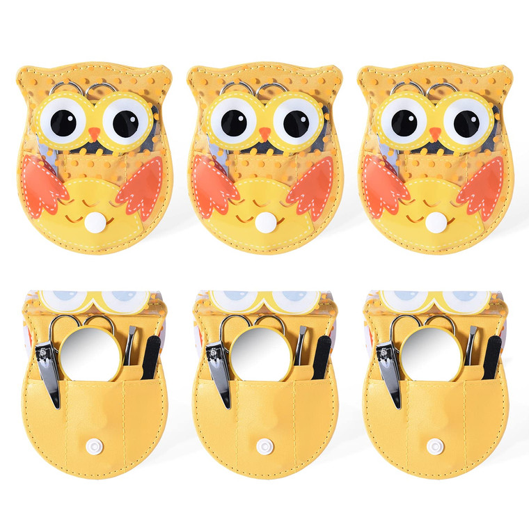 Spove Owl Design Manicure Set Yellow Pack of 6 Nail sets