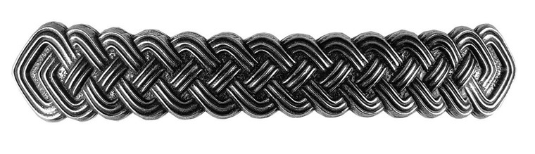 Celtic Braid Bar Hair Clip, Extra Large Hand Crafted Metal Barrette Made in the USA with 100mm Clip by Oberon Design