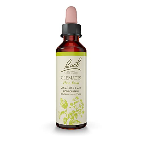 Bach Original Flower Remedies, Clematis - Have Focus - Natural Homeopathic Flower Essence for Emotional Balance - Vegan, Gluten Free, Sugar Free - 20