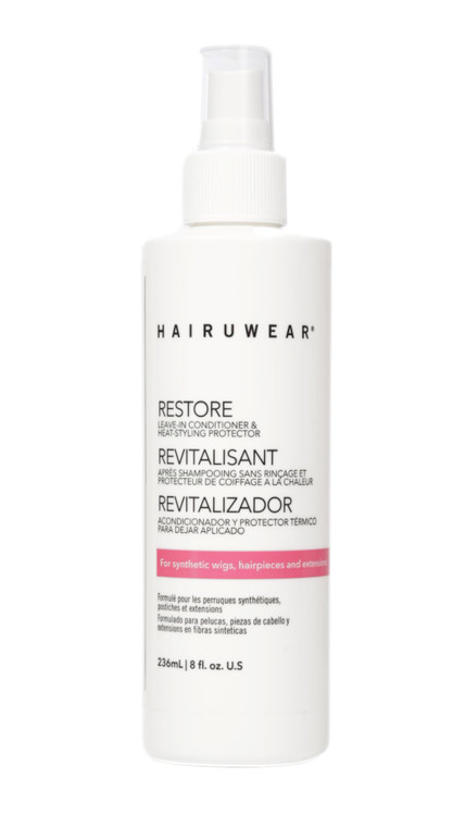 Hairuwear Restore Leave in Conditioner For Synthetic Wigs and Extensions, 8 Fl. Oz