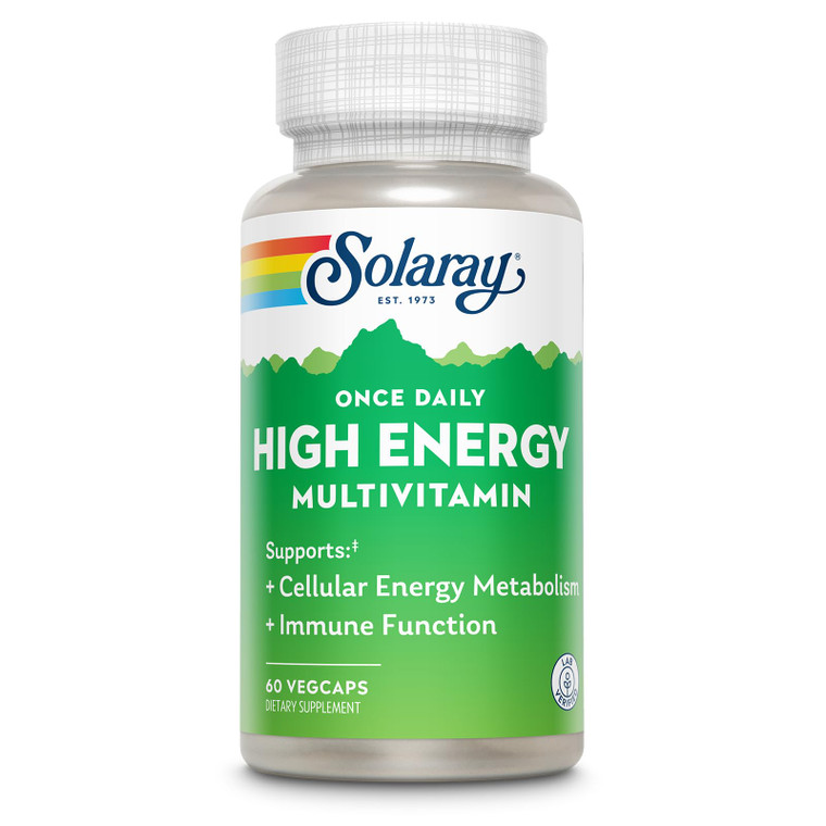 SOLARAY Once Daily High Energy Multivitamin for Women and Men  with Vitamin C, Vitamin D and Whole Food & Herb Base - Cellular Energy Metabolism & I
