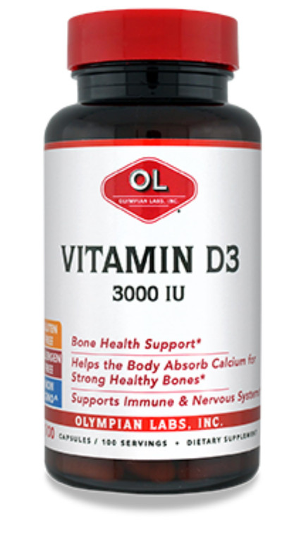 Olympian Labs Vitamin D3 3000 Iu 100 Capsules Supporting Strong Bones