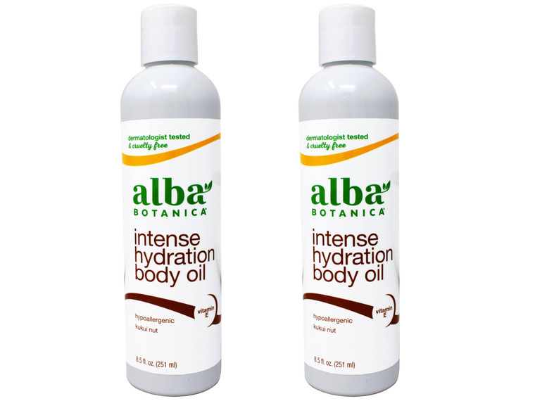 Alba Botanica Hawaiian Organic Body Oil - Kukui Nut - 8.5 Ounce (Pack of 2), 'Packaging may vary'