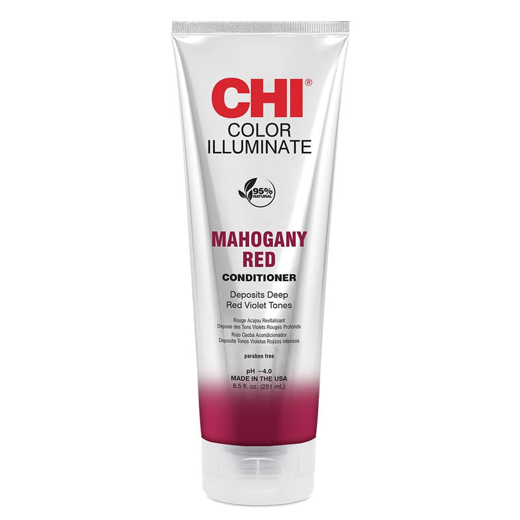 CHI Color Illuminate Conditioner, Helps Maintain Fresh Color In Natural & Color-treated Hair, Sulfate, Paraben, & Cruelty-Free, Mahogany Red, 8.5 Oz