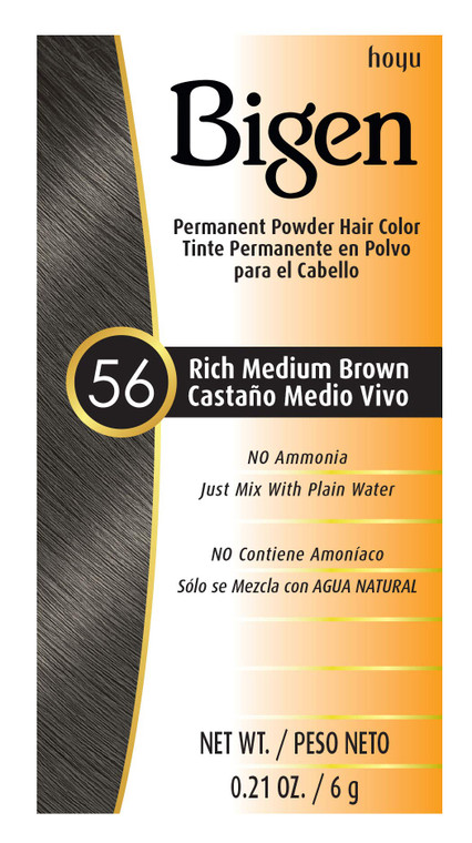 Bigen Powder Hair Color #56 Rich Medium Brown 0.21oz (3 Pack)