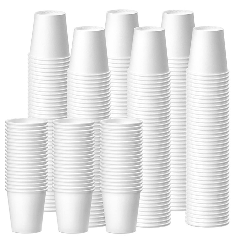 Prgery 300 Pack 3 oz White Paper Cups, Bathroom Cups Disposable, Moushwash Cups for Snack, Water, Juice,Candy Ideal for Party Bathroom and Office