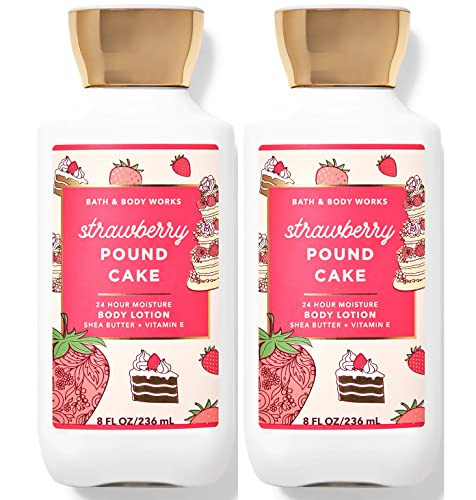 Bath & Body Works Bath and Body Works Super Smooth Body Lotion Sets Gift For Women 8 Oz -2 Pack (Strawberry Pound Cake)