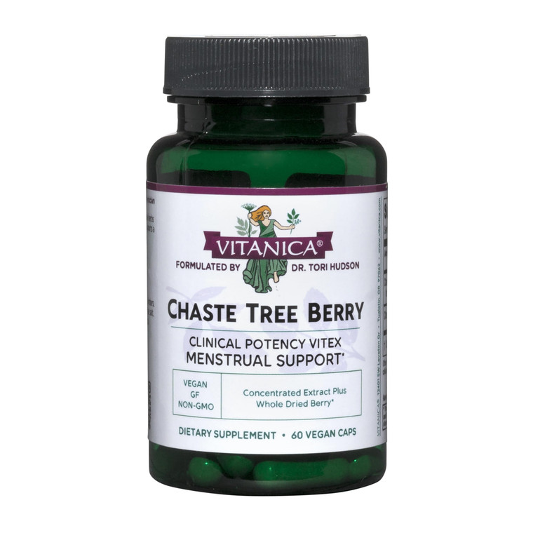 Vitanica Chaste Tree Berry Extract, Vitex Chasteberry Supplement for Women, Hormone Balance and Menstrual Cycle Support, Non-GMO, Vegan, 2 Month Supp