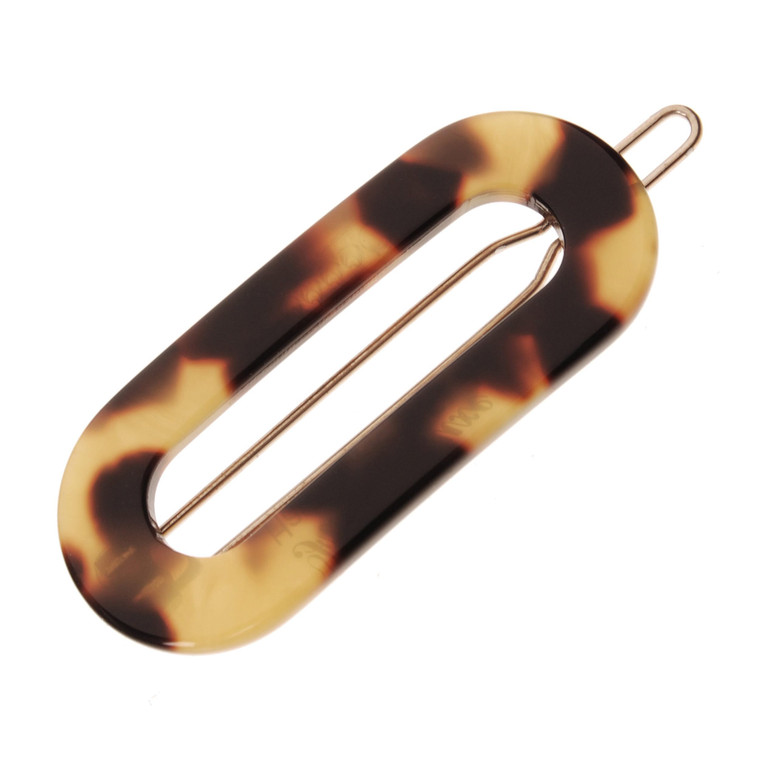 France Luxe Small Tortoise Clip for Thin Hair, Mini Oval Hair Barrette for Women, Tokyo, Gentle Hold, Damage-Free and Comfortable All-Day Wear