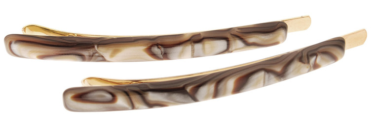 France Luxe Bobby Pin Pair on Gold Wire, Classic Handmade French Hair Clips for Women, Matching Set for Versatile Styling, Womens Hair Accessories,