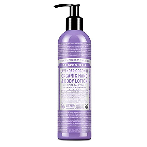 Dr. Bronner's Organic Lotion (Lavender Coconut, 8 Ounce) - Organic Moisturizer for Hands, Face & Body- Vegan, Non-GMO