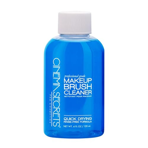 Cinema Secrets Original Blue Vanilla Makeup Brush Cleaner Solution - Professional Cleanser for Makeup Brushes - Quick-Drying, Rinse-Free Formula - Re