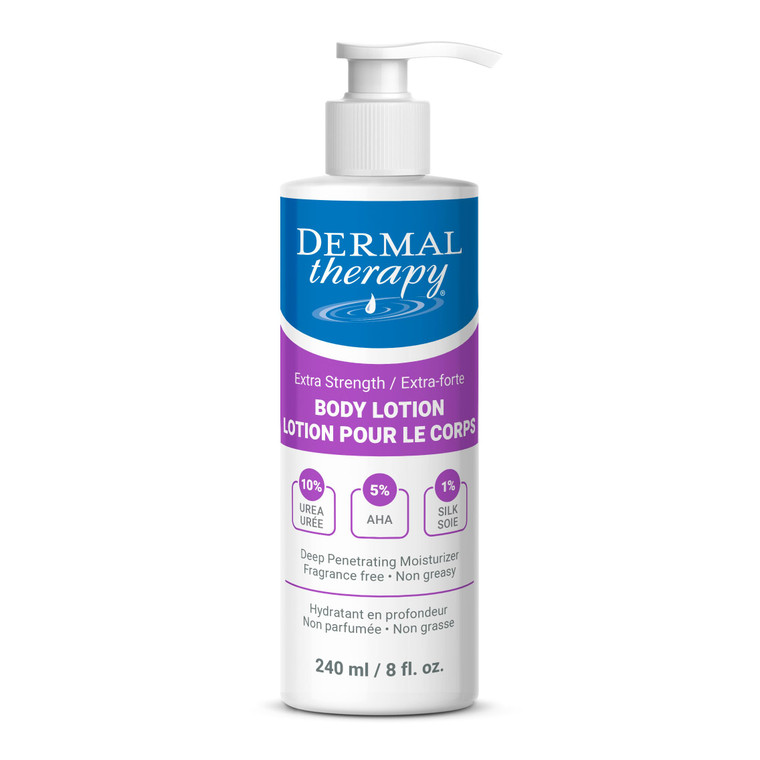 Dermal Therapy Extra Strength 5% AHA 10% Urea Body Lotion - Healing for Extremely Dry, Cracked Skin - Fragrance-Free - Sensitive Skin, Diabetes & Med