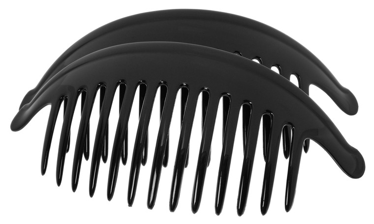 France Luxe Belle Large Interlocking Comb, Black, Set of 2 - An Excellent Styling Solution For Long/Thick or Curly Hair