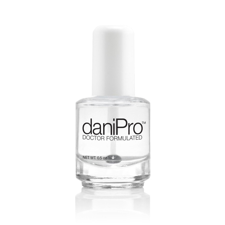 daniPro Doctor-Formulated Clear Base Coat Nail Polish, 0.5 oz - Base Coat Nail Polish with Undecylenic Acid, Vitamins & Biotin - Nail Base Coat for S