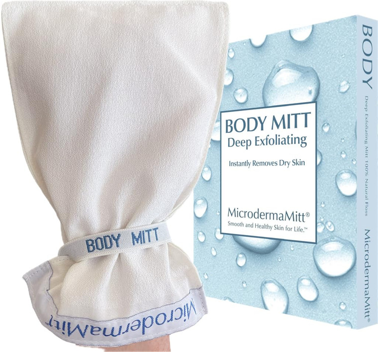 MicrodermaMitt Original Deep Exfoliating Mitt for Body - Premium Turkish Kessa Dead Skin Remover & Body Exfoliator for Keratosis Pilaris & Self-Tan R