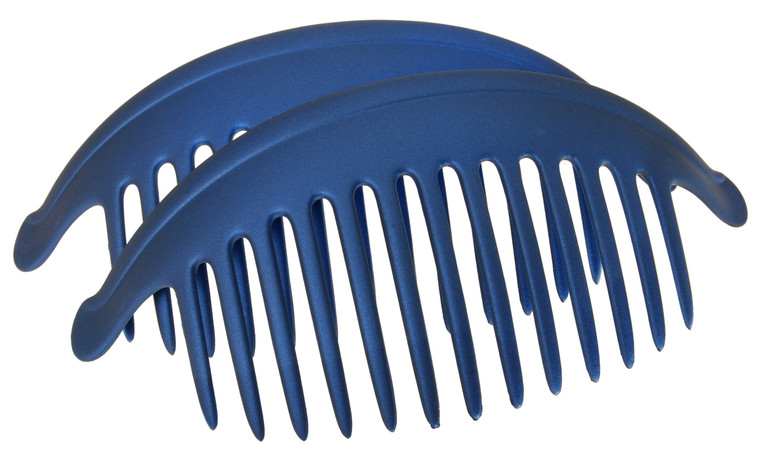 France Luxe Belle Larger Interlocking Comb, Matte Navy, Set of 2 - An Excellent Styling Solution For Long/Thick or Curly Hair